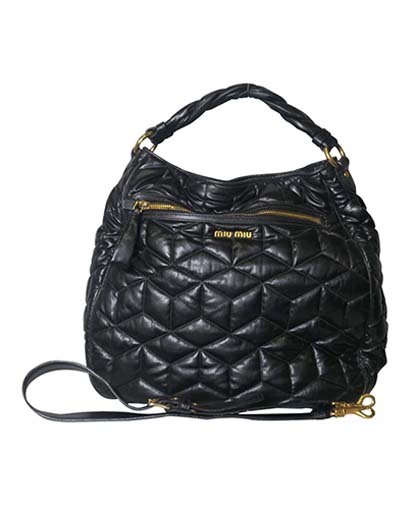 Diamond Quilted Hobo, front view